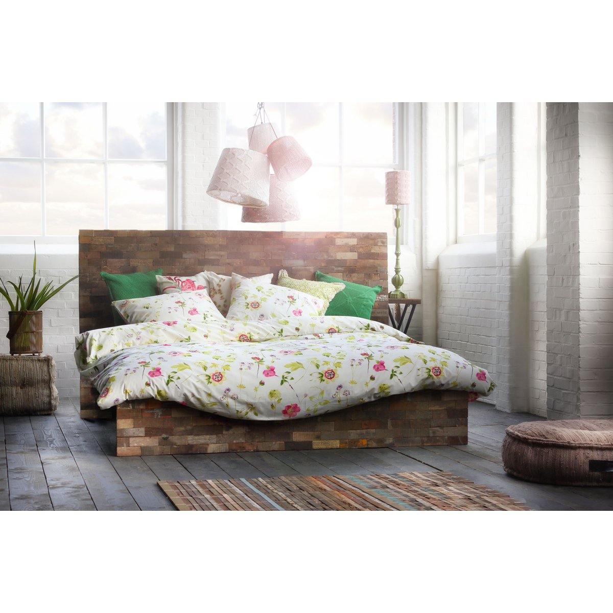 Housse de Couette 100% Coton - Fleur All-over