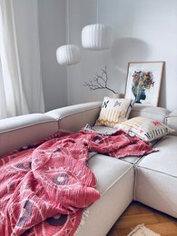 Muslin blanket - Vision - coral blue - 2.20 x 2.50 m fair