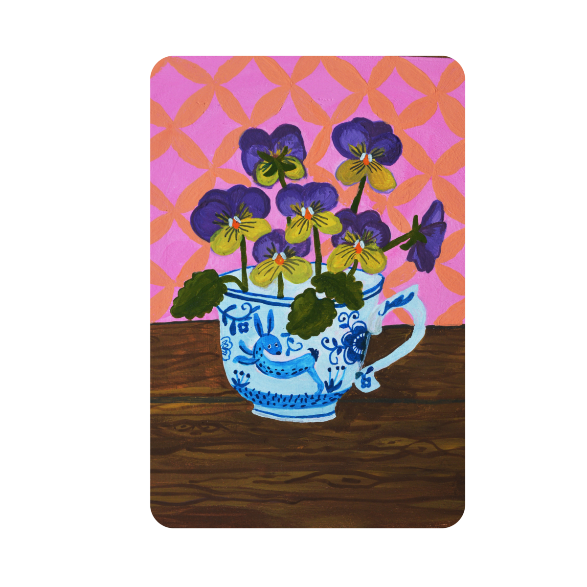Trendige A6-Blumenkarten | Nachhaltige Sommer-Stiefmütterchen-Postkarten | Bunte Kunstgrußkarten für Erwachsene