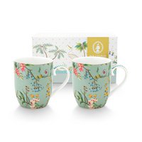 Set/2 Mugs Small Jolie Flowers Blue 145ml