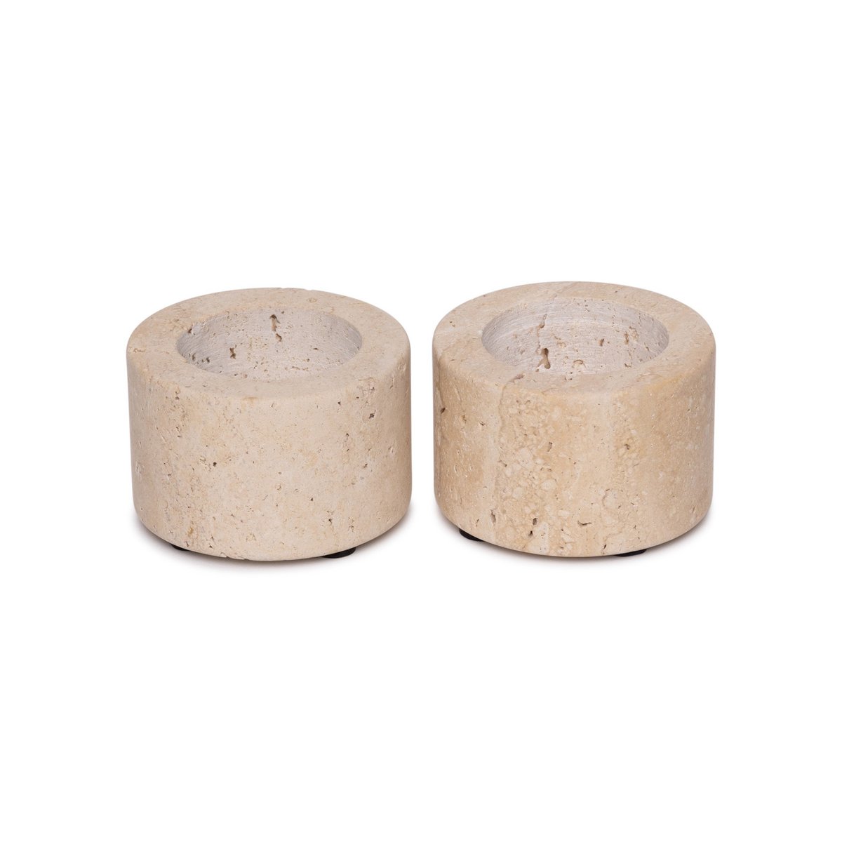 Portavelas de travertino S Ø6x4cm