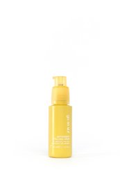 Antioxidant vitalising serum in 50 ml bottle, made with essential oils, with a yellow color and pump dispenser.