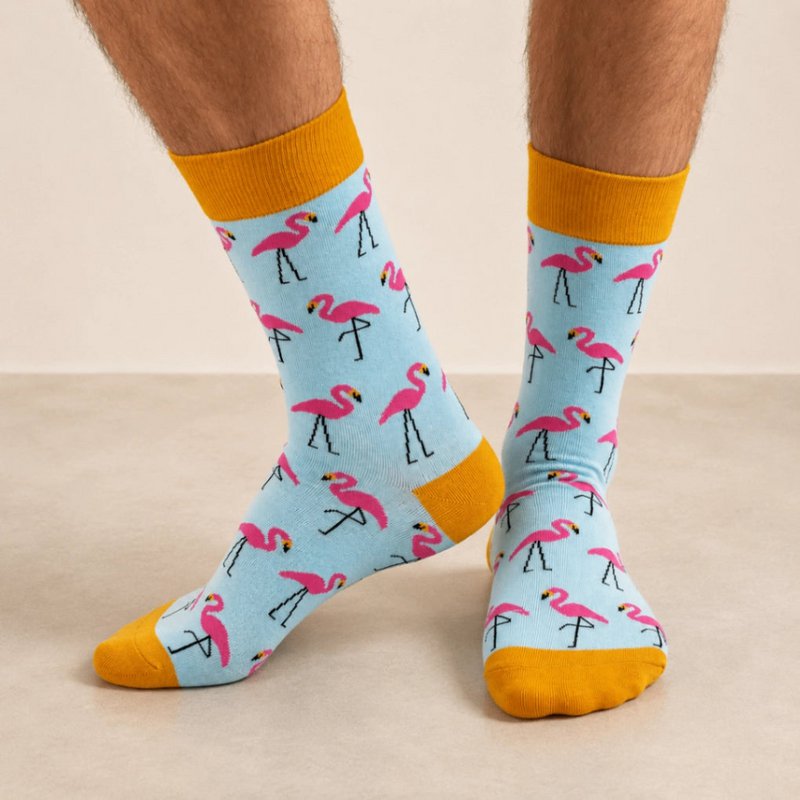 Chaussettes Hautes Flamant Rose Mixte I 38-45