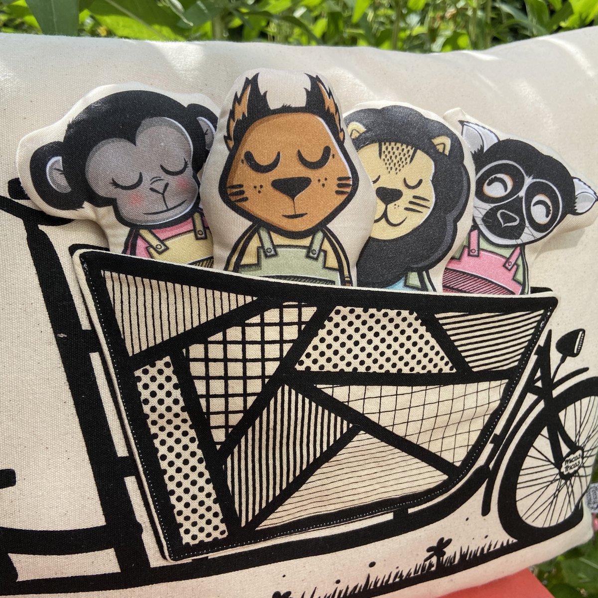 Interactive Organic Cotton Cushion Cover - Bakfiets