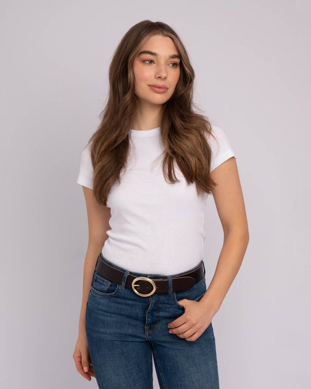 MADE TO ORDER Calvin | Vintage Round Buckle Leather Belt