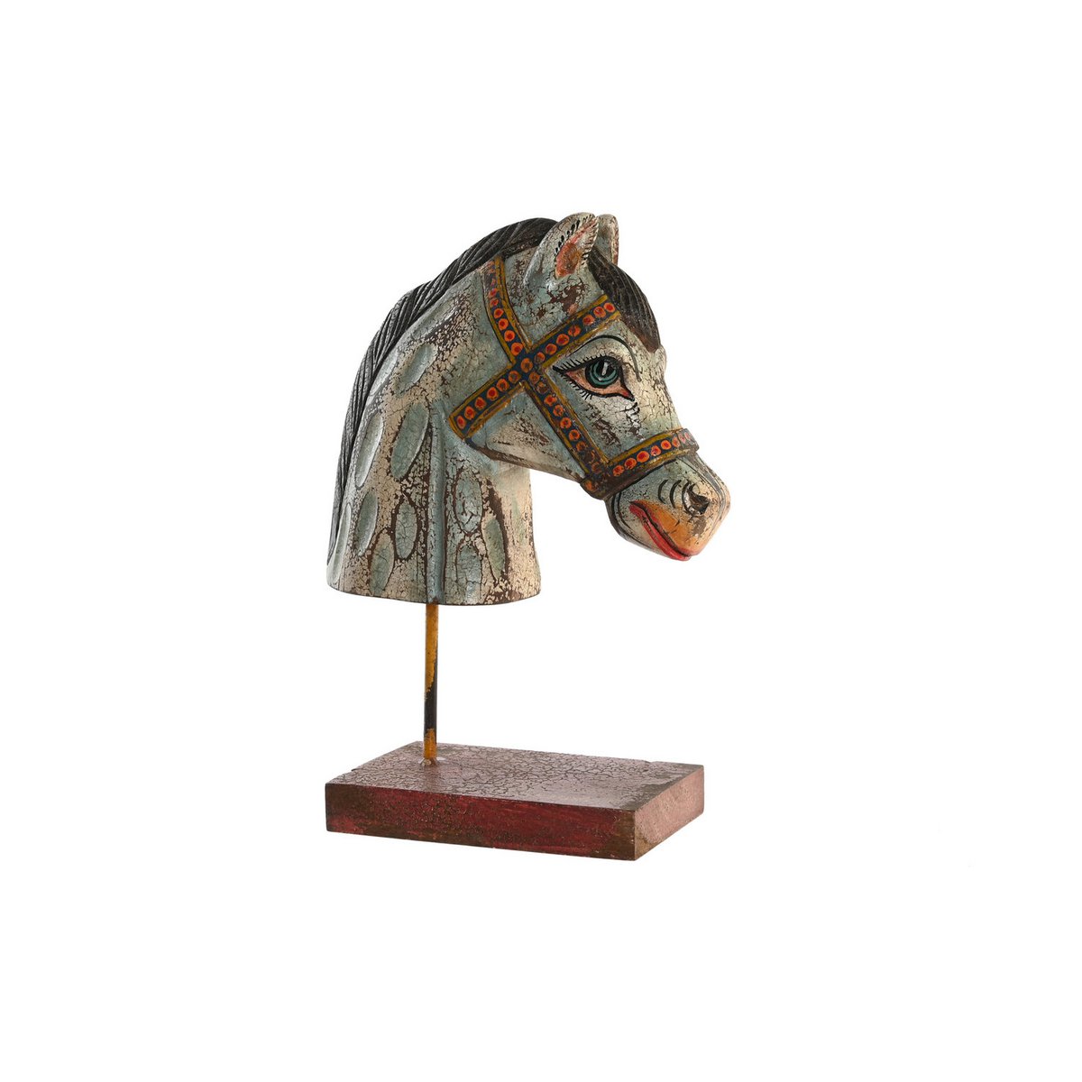 IRON HANDLE FIGURE 24X12X35 AGED HORSE FD201906