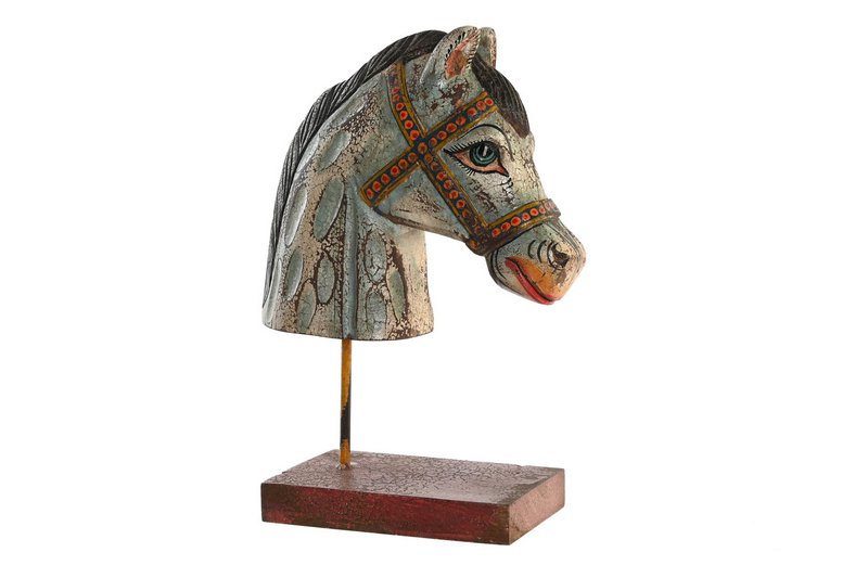 FIGURA MANICO IN FERRO 24X12X35 CAVALLO INVECCHIATO FD201906