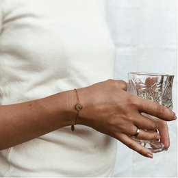 Bracelet avec rodingite pierre gris rose