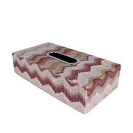 Scatola per fazzoletti a zigzag rosa scatola per fazzoletti con motivo rosa