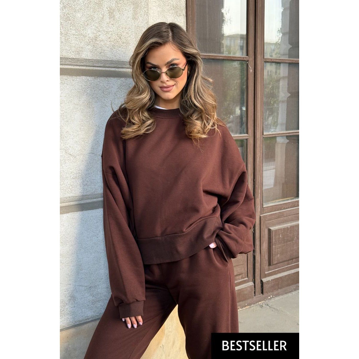 ROSA Sweatshirt – Baumwolle – Schokoladenbraun