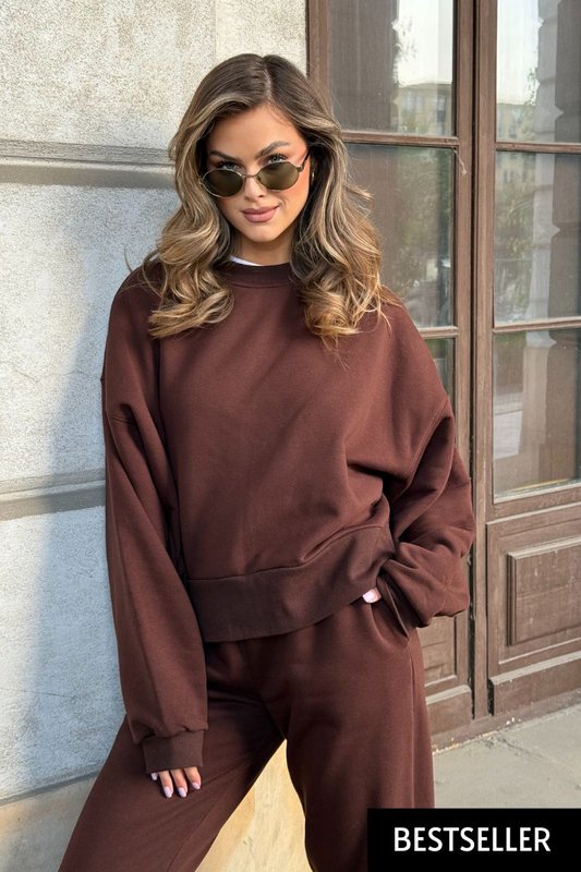 ROSA Sweatshirt – Baumwolle – Schokoladenbraun