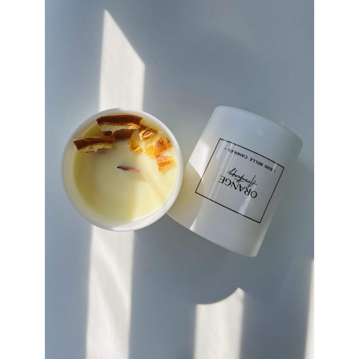 Orange aromatherapy candle
