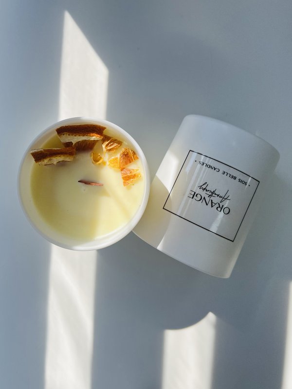 Orange aromatherapy candle