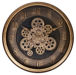 Orologio da parete scheletrato dal look vintage industriale, Ø 40 cm, oro rosa