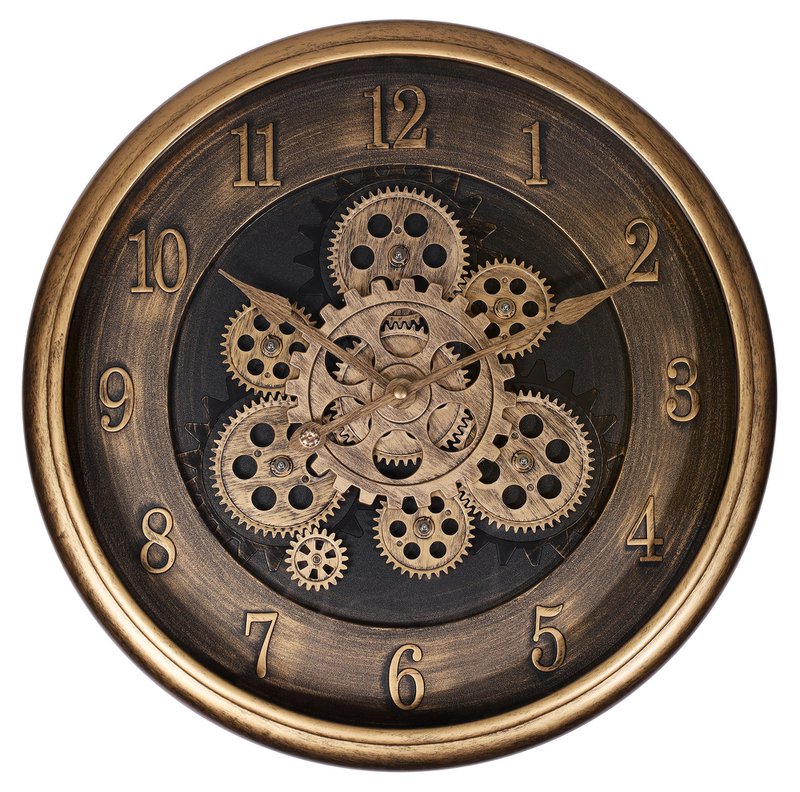 Orologio da parete scheletrato dal look vintage industriale, Ø 40 cm, oro rosa