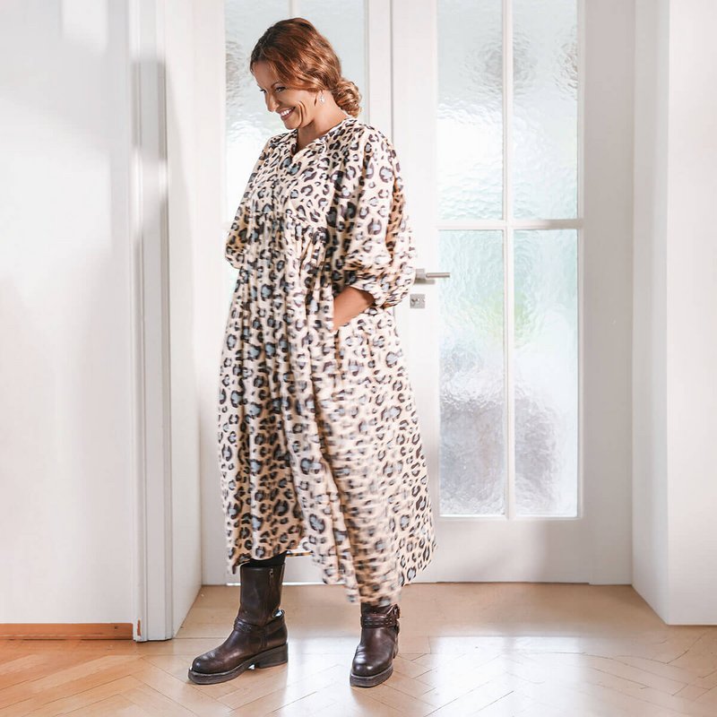 „Fey Good” Baumwollkleid „Blue Leo”