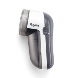 Rayén | Elektrisk fnugfjerner | Inkluderer batterier | Med acrylonitril-butadien-styren beskyttelsesdæksel, hvid/grå | Til alle typer beklædningsgenstande | Multifunktionel | Mål: 13 x 6,8 x 5,8 cm