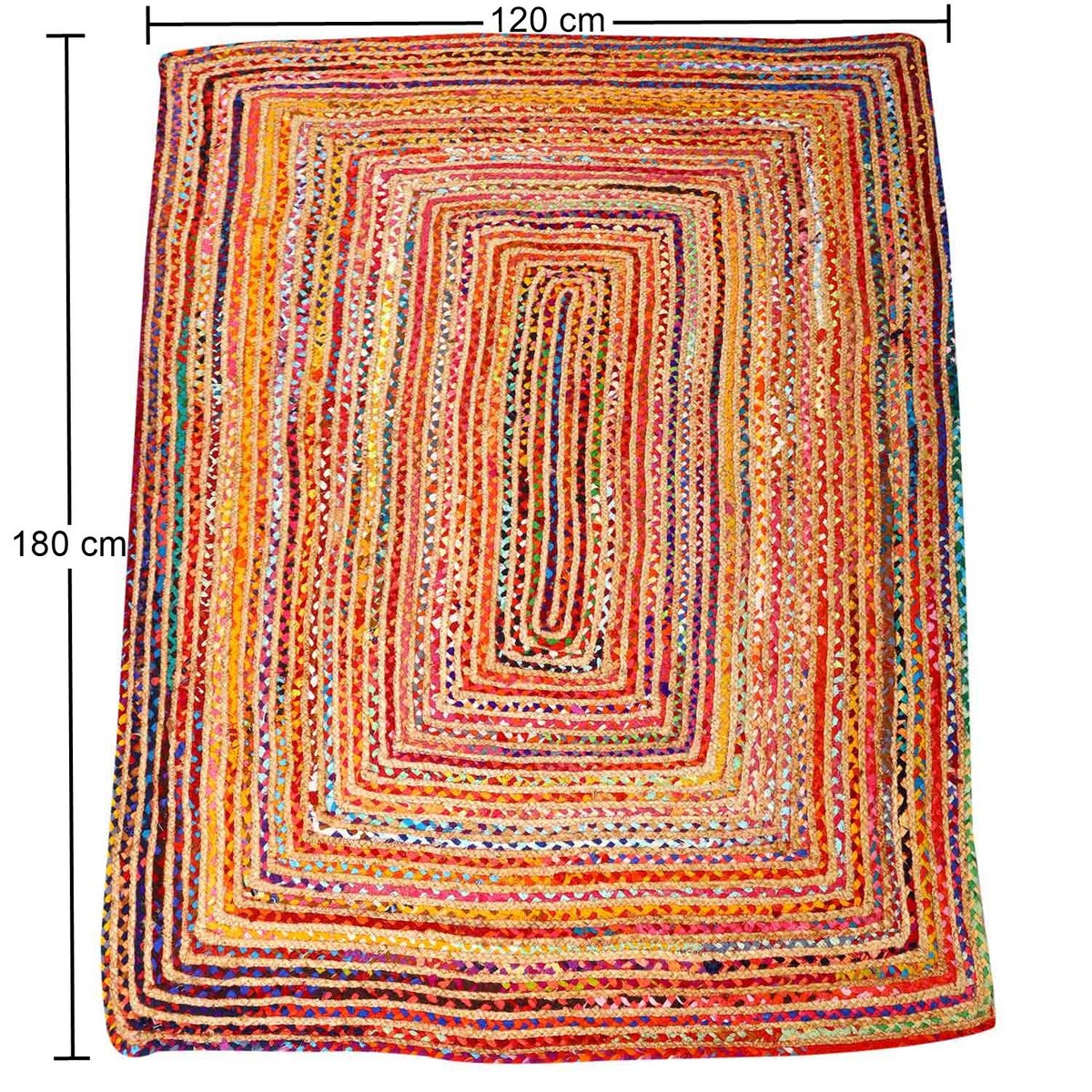 Jute Teppich Esha bunt