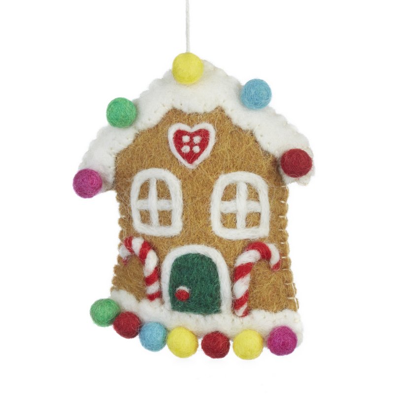 Handmade Felt Sweetshop House Christmas Tree Hanging Decoration