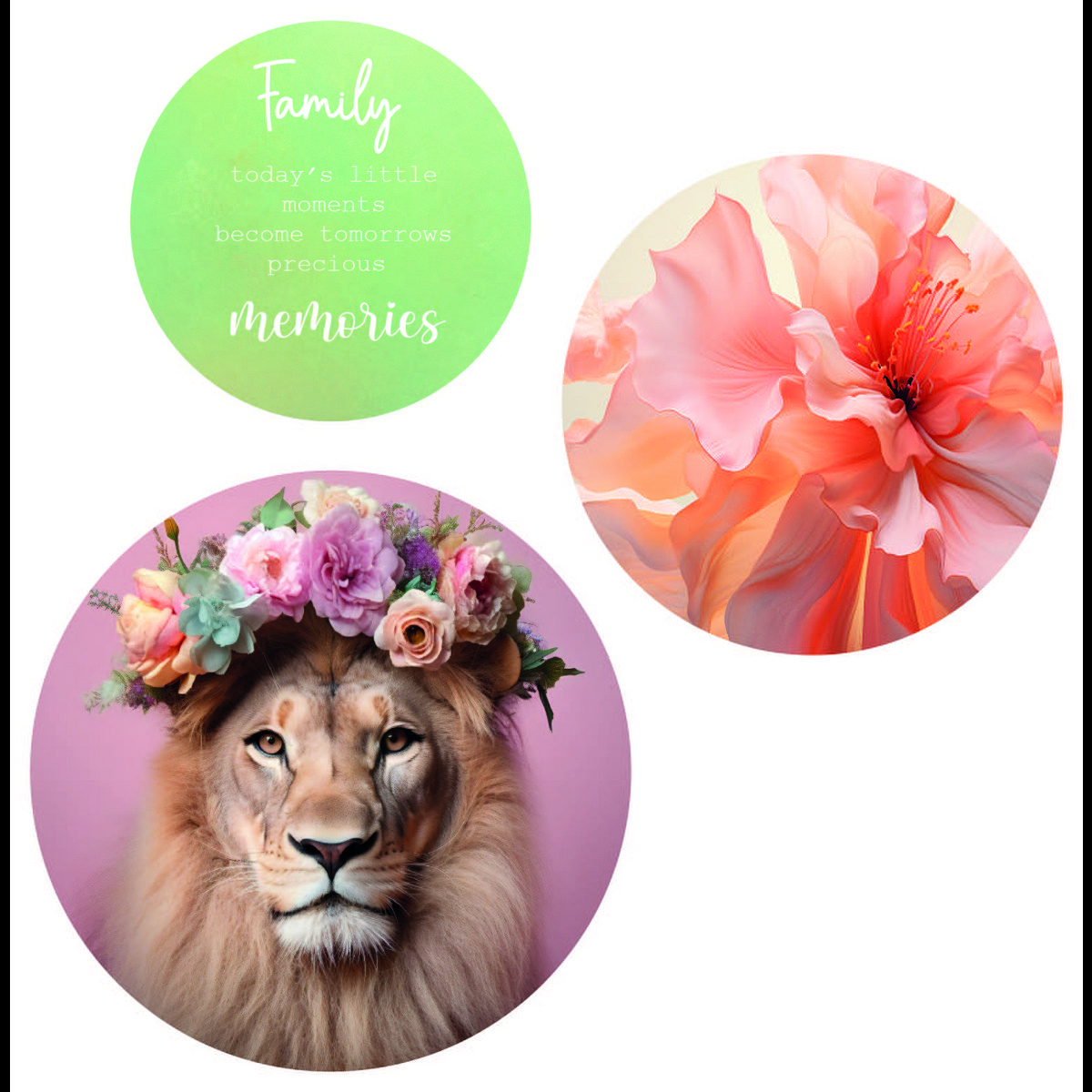 Vægcirkel Pink Lion