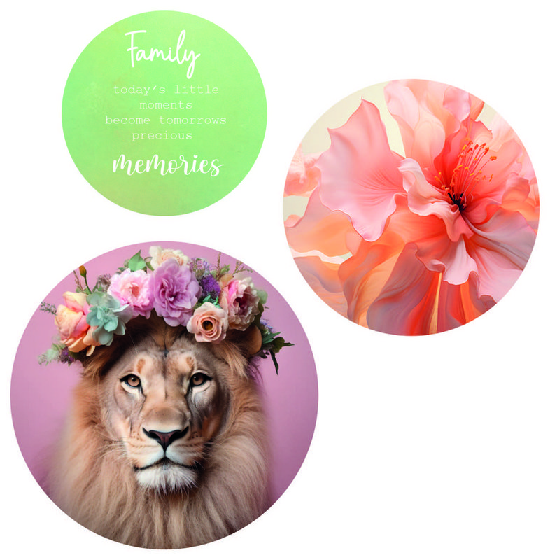 Vægcirkel Pink Lion