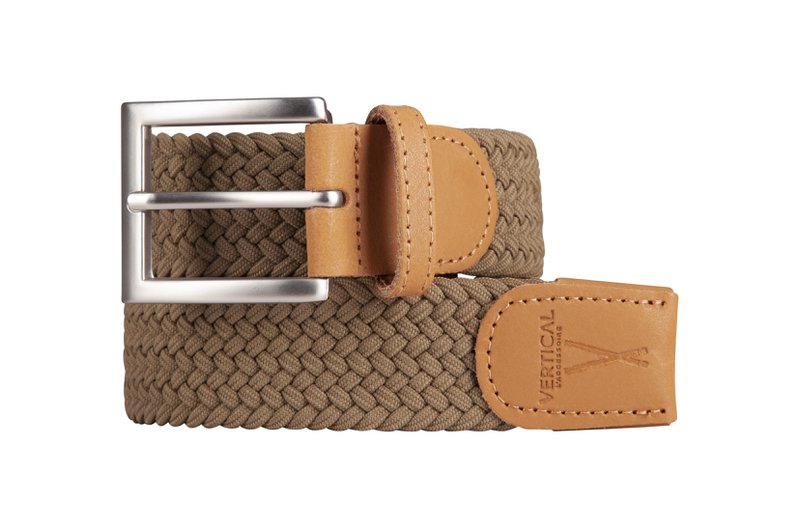 Hazelnut elastic braided belt