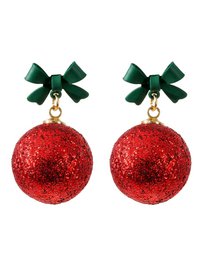 Earrings - Red ball