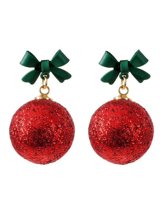 Earrings - Red ball