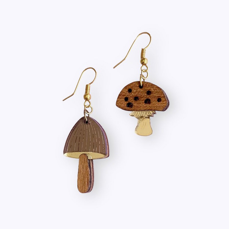 Funghi eco earrings Toadstool & cap
