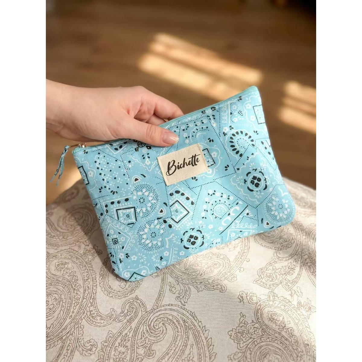 Estuche para lápices estampado Bichette de tela de colores Regalo acolchado