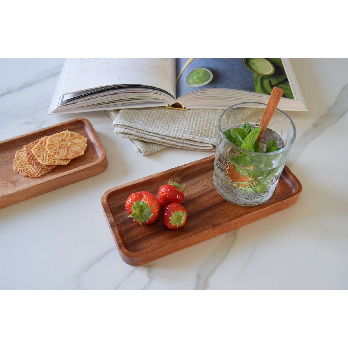 Handmade Tableware - Coffee Serving Tray 24x10 cm - Eco-friendly - Khaya Wood