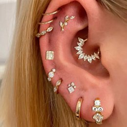 Rvs Hoop Earring Vrouwen Zirconia Crystal Piercing Oor Daith Helix Tragus Kwab Kraakbeen Stud Earring Piercing Sieraden