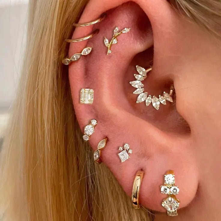 Rvs Hoop Earring Vrouwen Zirconia Crystal Piercing Oor Daith Helix Tragus Kwab Kraakbeen Stud Earring Piercing Sieraden