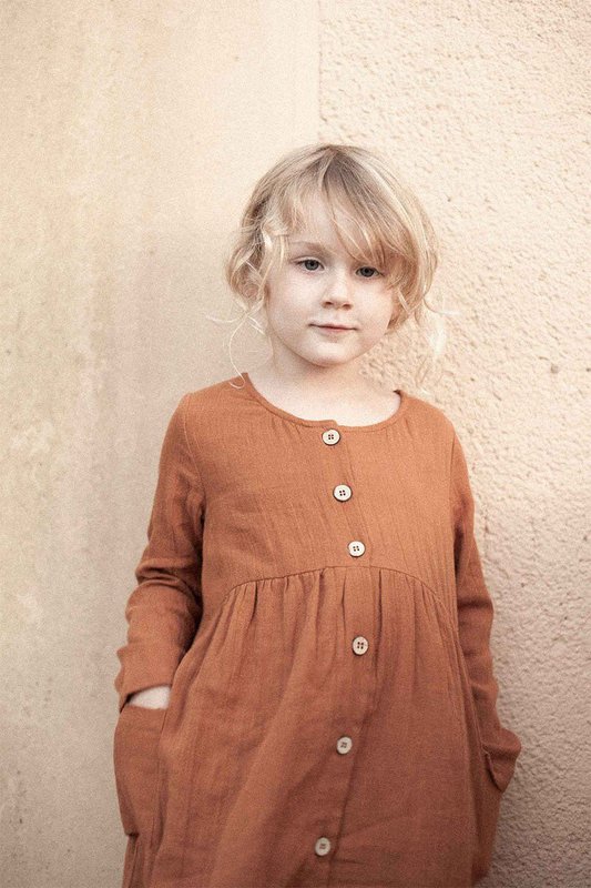 Abito Simone con tasche in terracotta