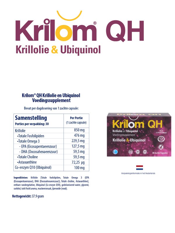 Krilom QH | Krillolie og ubiquinol kosttilskud
