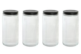 BOTE SET 4 CRISTAL METAL 9X9X20 1000ML PC205149