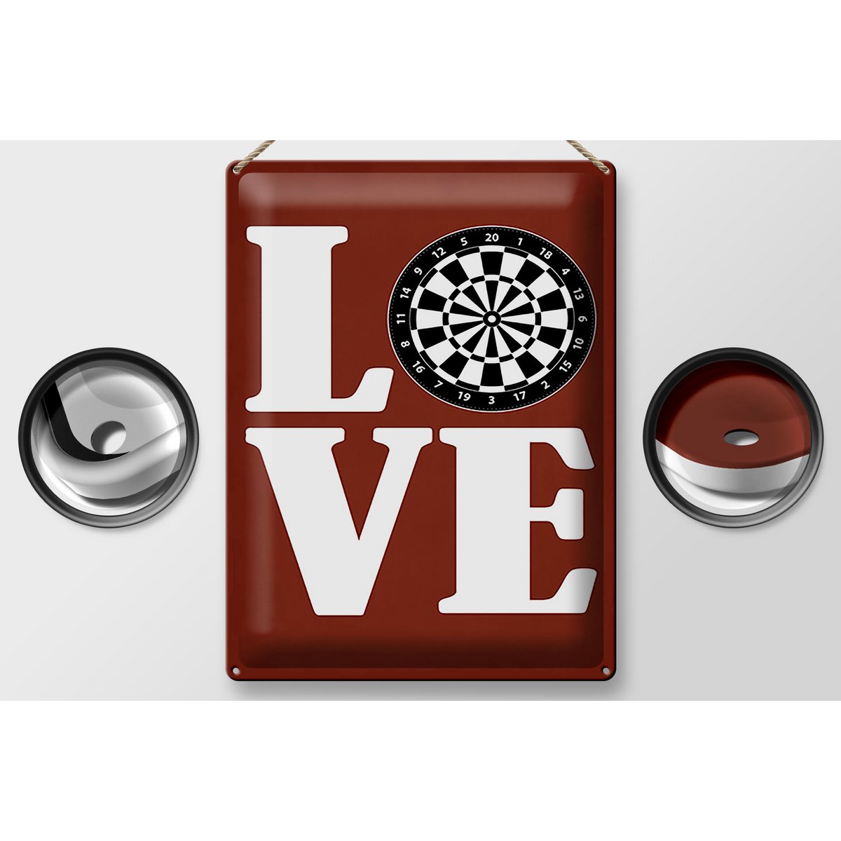 Tin sign saying 30x40cm Love Dart Gift