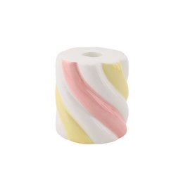 Bougeoir - Marshmellow -yellow / rose / blanc - 8,5x8,5x9cm