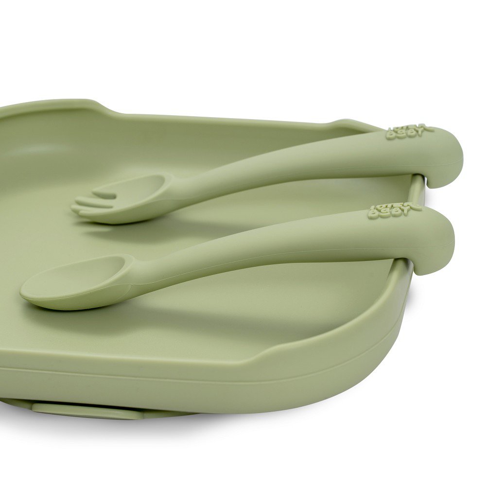 Siliconenlepel en vork van Olive Green