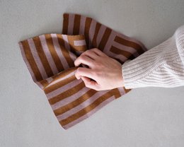 Katoenen gebreide schotel doek, kaneel mauve