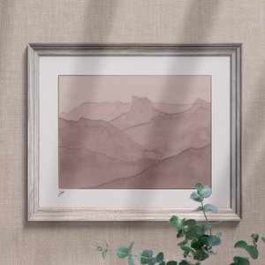 Poster „Mont Aiguille“ – Alpen, Aquarell und natürliche Pigmente – Design von Jizel Atelier