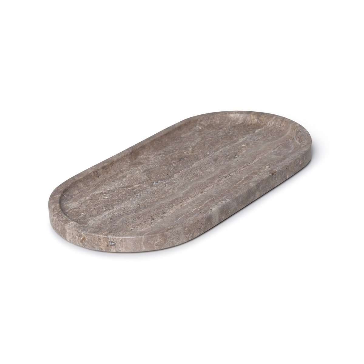Taca z trawertynu tytanowego owalna 30x15cm