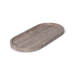 Vassoio in travertino titanio ovale 30x15cm