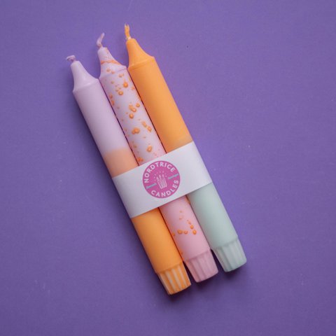 Spitzkerzen – 3er-Pack/Orangenbiss