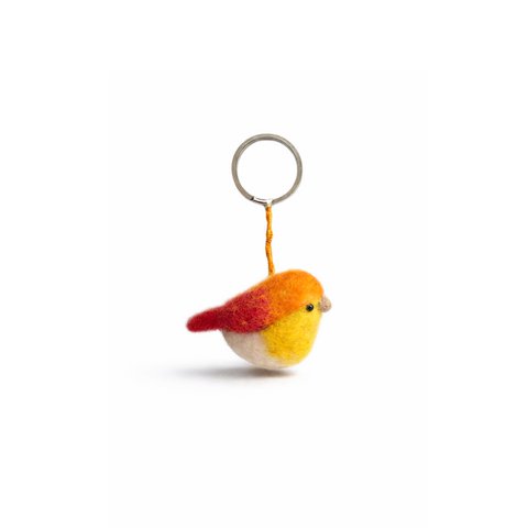 Keyring bird orange