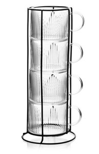 PETER Set of 4 cups on a stand 350ml