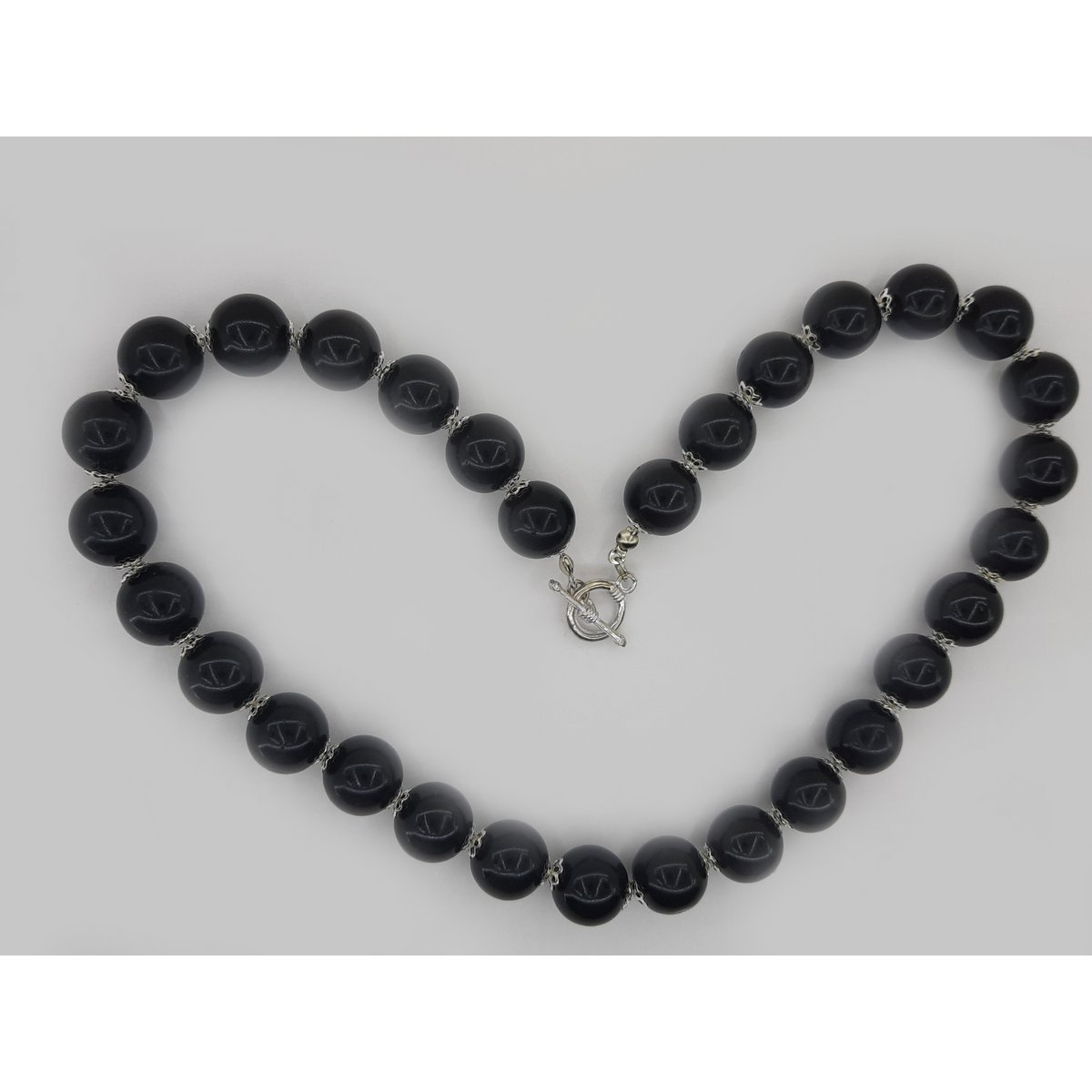 #28 Vintage zwarte parel ketting 