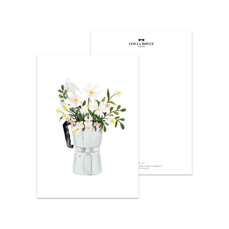 Cartolina - Bouquet di caffè espresso bianco