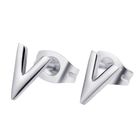 Queen V Earrings Silver