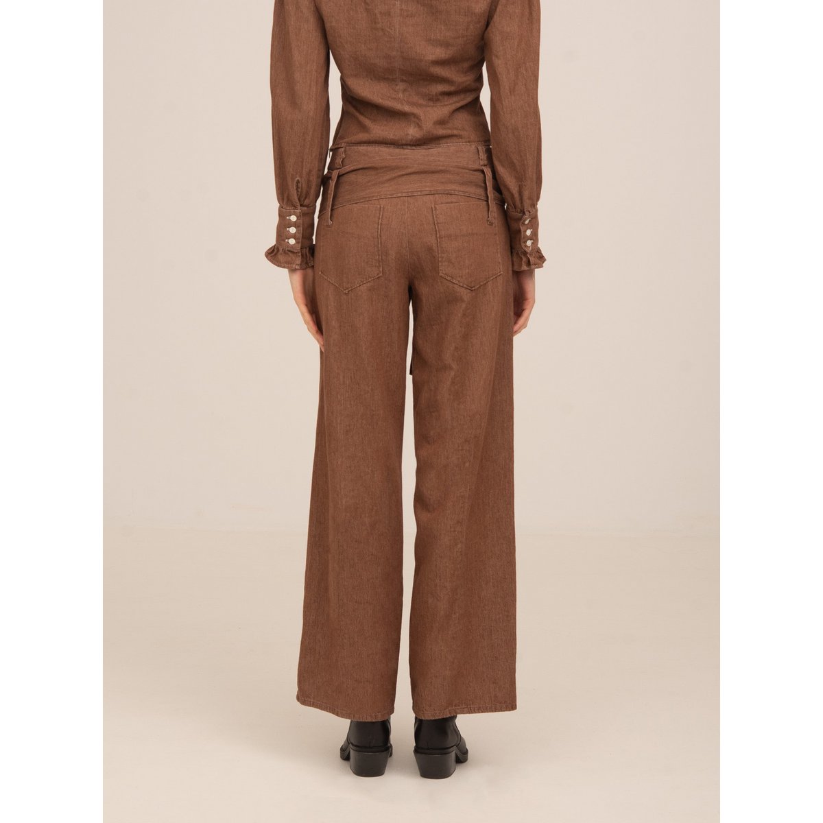 District bruine denim broek